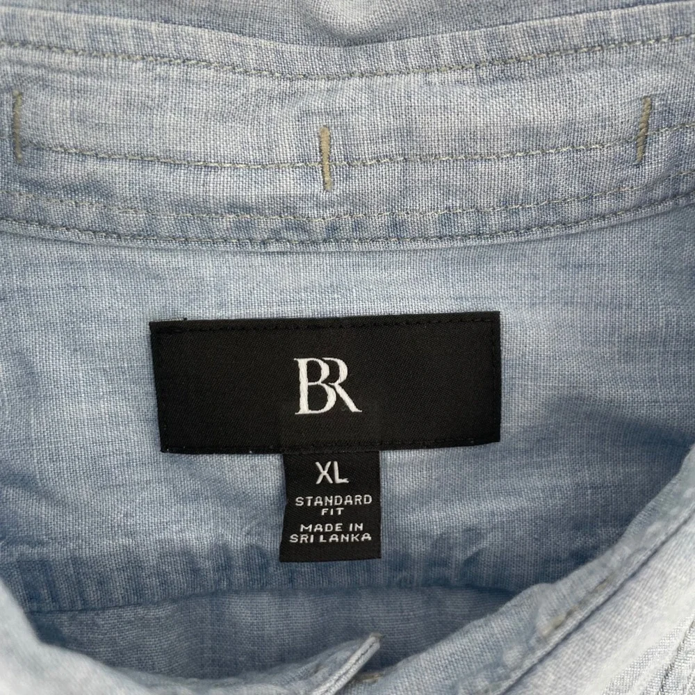 Banana Republic Shirt Mens XL Blue Chambray Long Sleeve Button Down Workwear